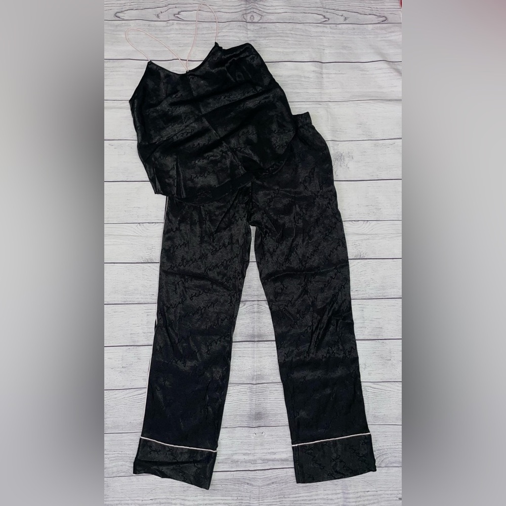 Victoria's Secret Black Satin Pajama Set